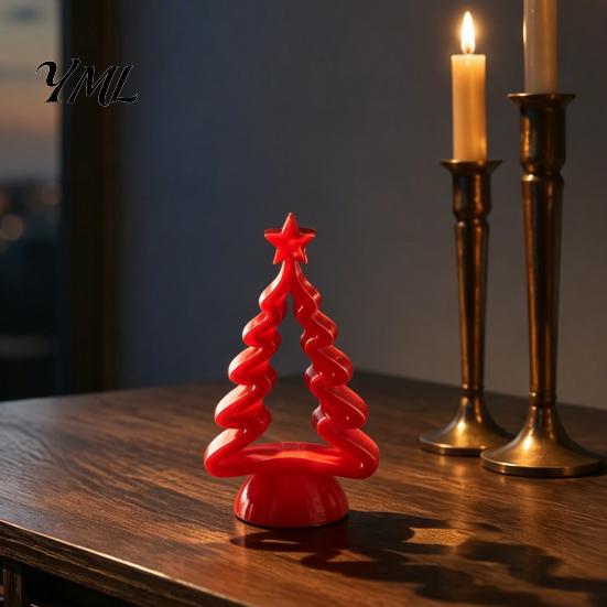 Exquisite Christmas Home Decor Hollow Tree Statue, 3D Printed Star Topper Ornament, Ornament Modern Festive Centerpiece for Tabletop Holiday