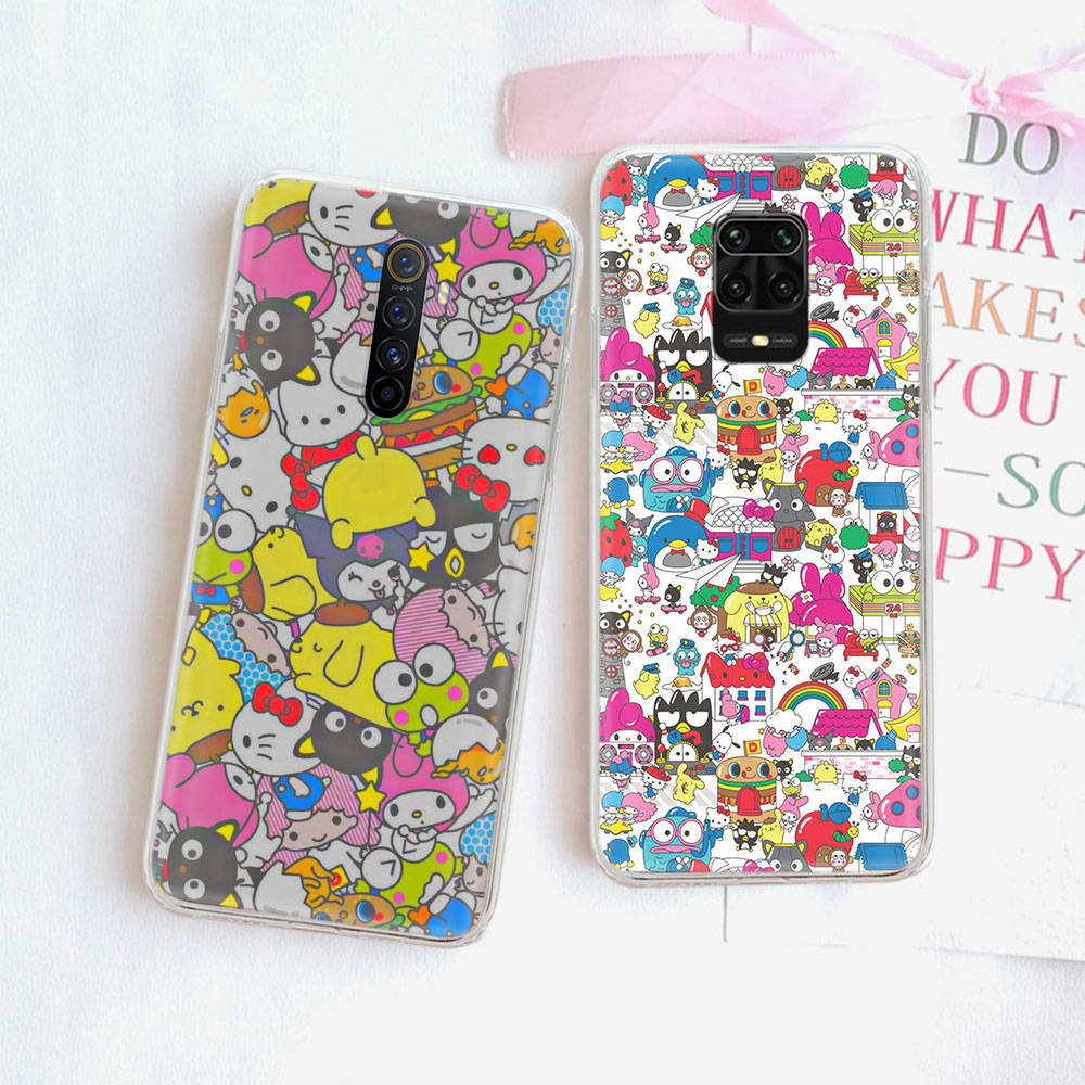 JZ10 Sanrio Characters Transparent Case for Samsung A04 A14 A23 M33 M53 Realme 10 9 C35 C55 VIVO Y02 X80 Infinix Hot 30 Note 11 Tecno Spark 8P Pro