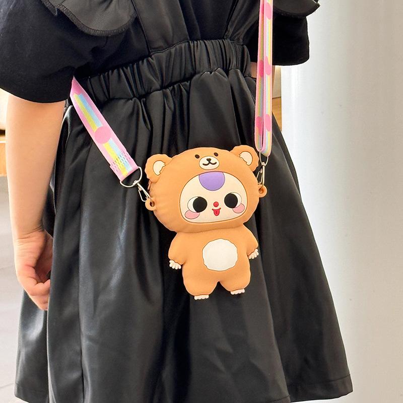 Nuova borsa in silicone cartone animato carina carina carina borsa mini portaoggetti per bambini borsa portamonete borsa a tracolla versatile per bambina che esce