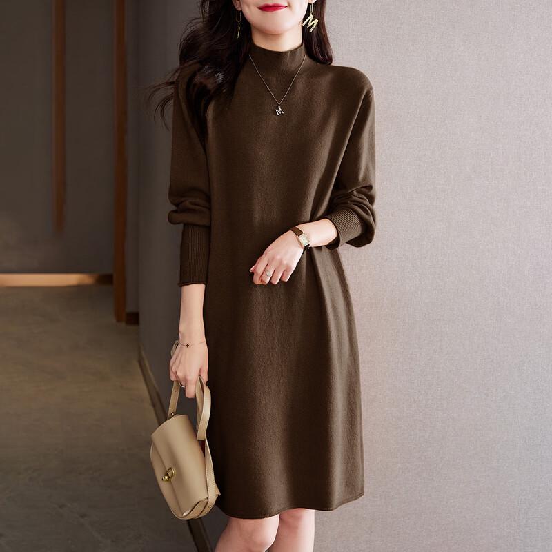 

Srcr Women s 100% Wool Lantern Sleeve Midi Knit Dress One Size