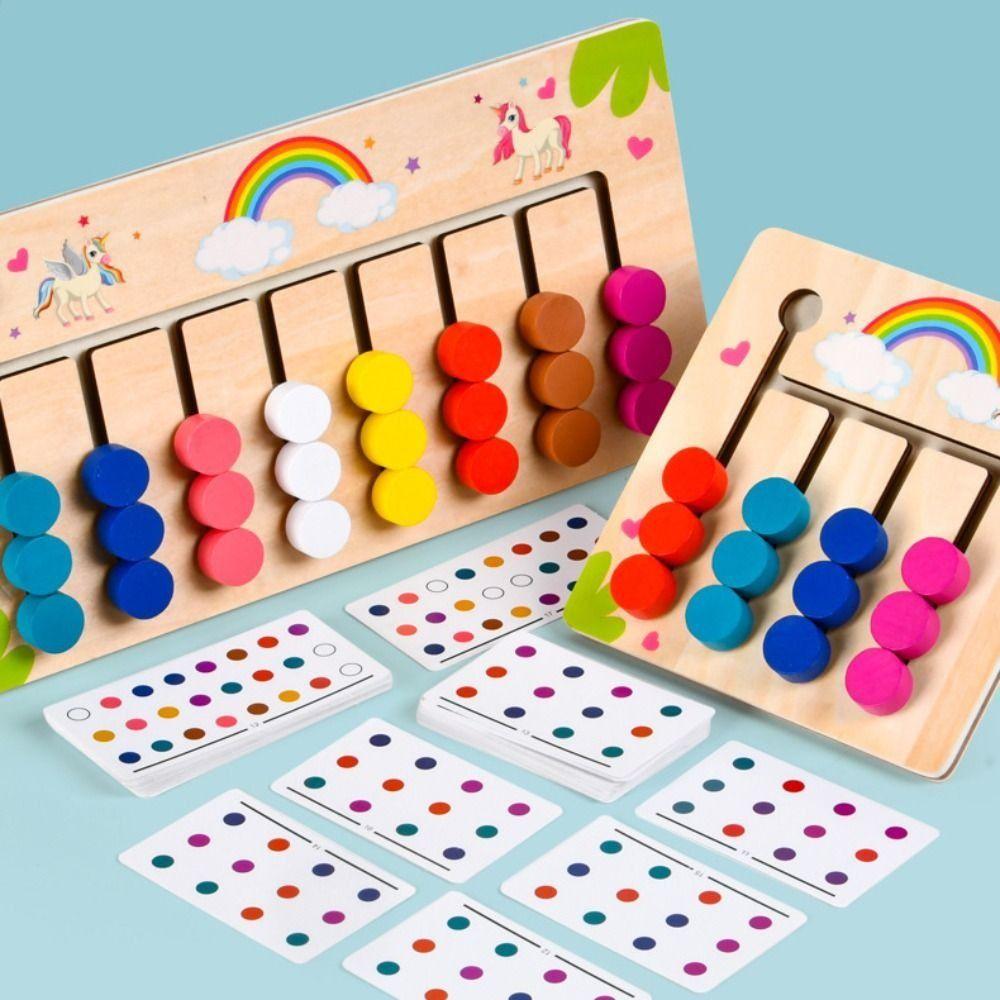 

Double-sided Montessori Learning Toys Montessori Slide Puzzle Toy Children Gifts