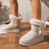 Fashion Women Boots Fashion Bow Round Toe Elegant Snow Boots Winter Flat Wear-resistant Plus Velvet Warm Women Shoes Zapatos De Mujer