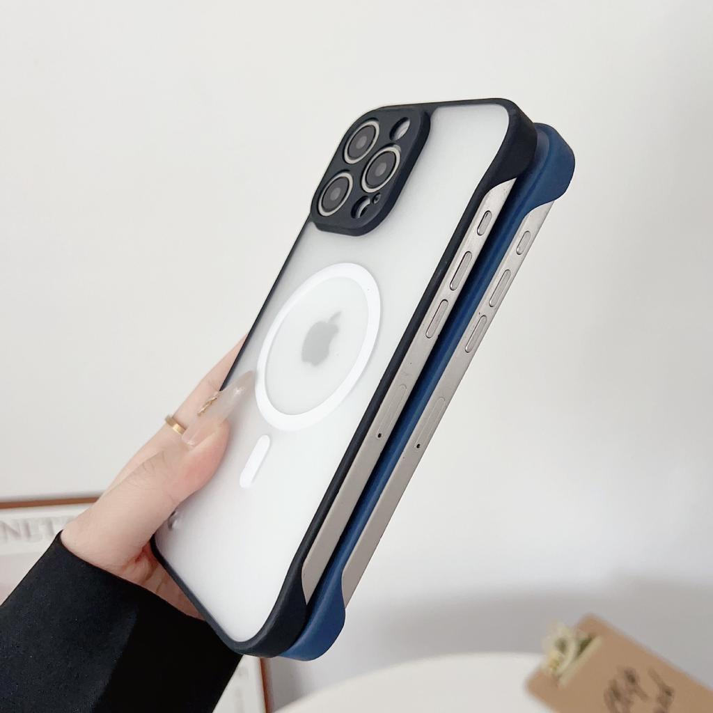 Applicable To IPhone16ProMax Frameless Magnetic Suction Phone Case Apple 15 Original Machine Matte 14 Anti Fall Protection Case