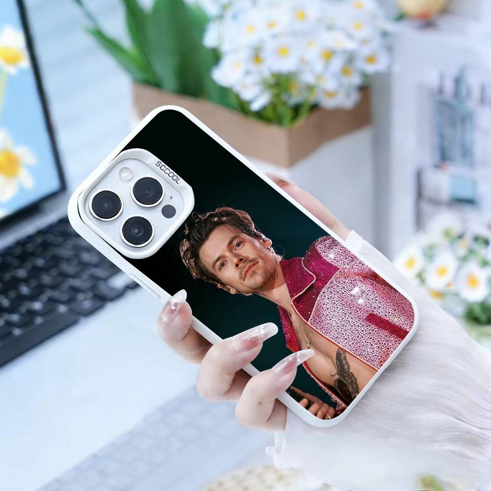 H-HaRRy Styles   Phone Case For iPhone17, 16,15,14,13,12 Pro Max White Candy Matte Shockproof Cover