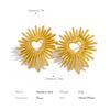 Orecchini a Cuore e Fiore in Acciaio Inossidabile Vintage Placcati Oro 18K con Texture Titanio Statement Gioielli per Orecchie da Donna Regalo