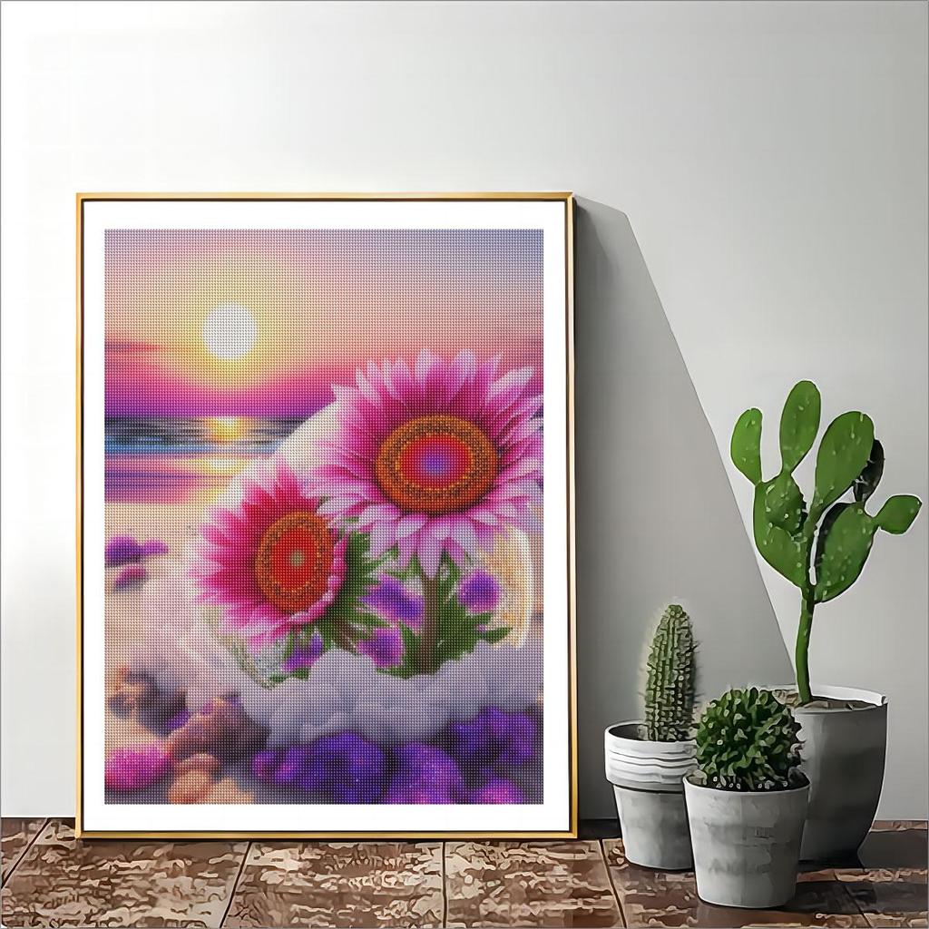 Diamond Painting For Adults Kits Flower Cross Stitch Embroidery Full Round Mosaic Pictures Of Rhinestones For Diy Gift 30x40cm/12x16inch