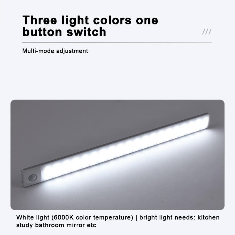 SEAMETAL Car Sensor Light for Floor Trunk Hood USB Rechargeable Automatic Induction Light Bar 10/20cm
