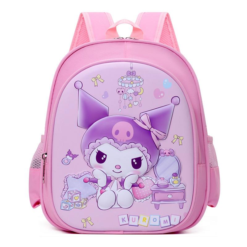 Adorable Cartoon Stylish Preschool Backpack For Kids In Purple And Pink Colors