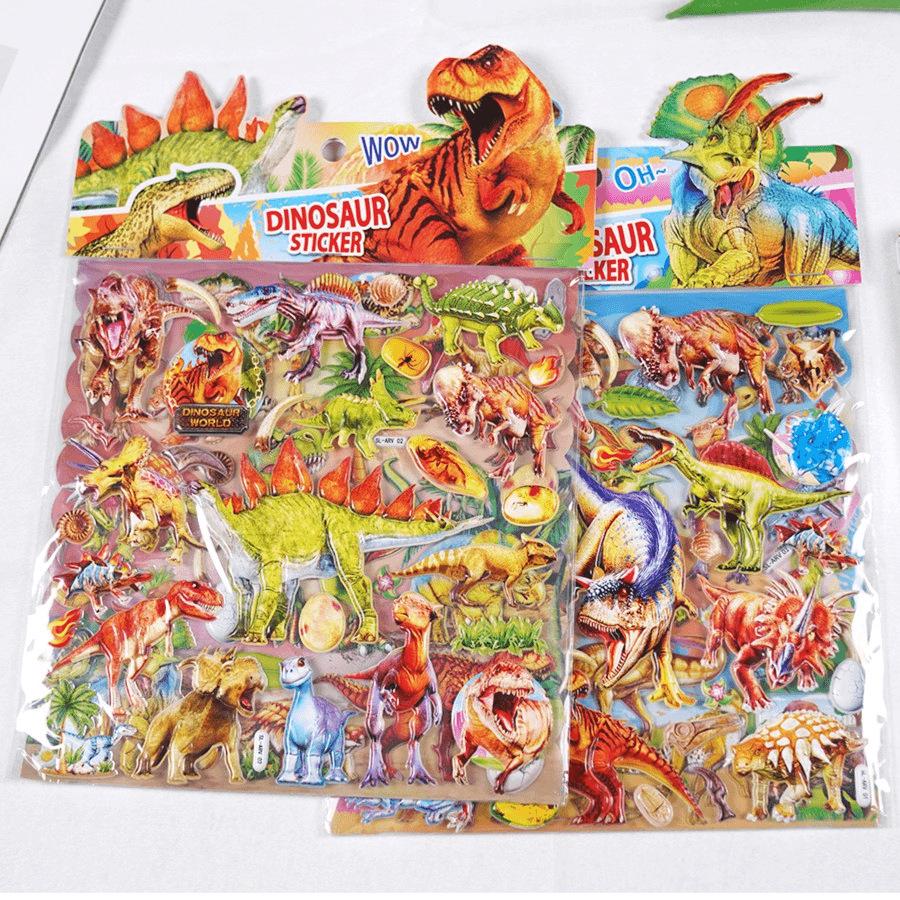 Realistic 3D Double-Layer T-Rex Bubble Sticker for Early Learning
