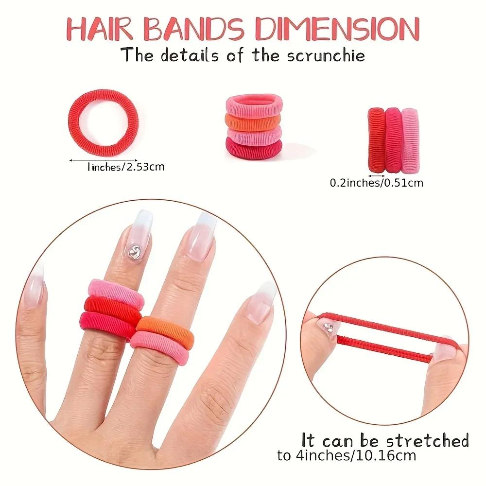 100/200/300/400pcs Children's Elastic Hair Rope, Girls Scrunchies Hair Accessories Sets, Ideal Choice for Gifts