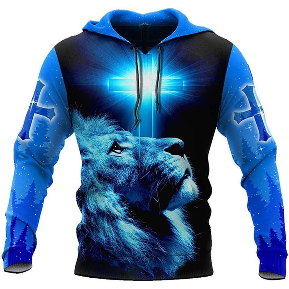 Amazon Source God Pattern 3D Printed Sweatshirt Men's Hooded Sweatshirt Autumn and Winter Factory Direct Sales