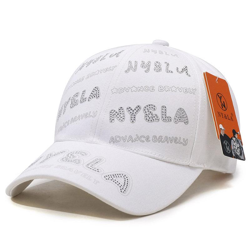 

New Hot Diamond Ball Baseball Cap Sports Sunscreen Men s and Women s Sun Hats Breathable Versatile Casual Duck Tongue Adjustable білий