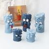 3D Joy Angry Face Pillar Funny Expression Silicone Candle Mold DIY Lively Facial Expression Pillar Wax Mould Home Decor Gifts
