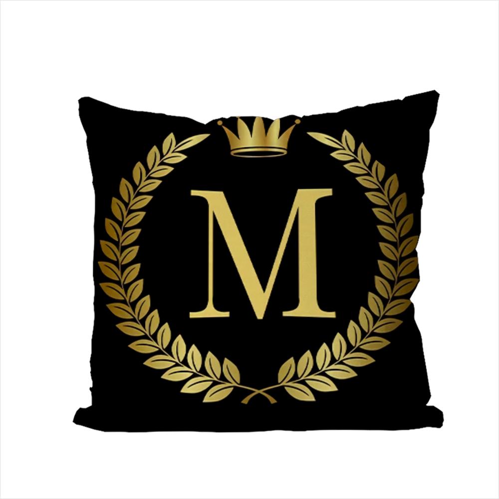 26 Letters Pillow Case For Car Sofa Decorative Home Doublesided Print Plush Square Throw Pillow Cushion Cover