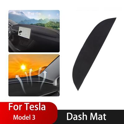 Pro Tesla Model 3 kryt palubní desky vozu flanel vyhýbejte se světelná podložka palubní desky rohožka přístrojová deska zadní okno sluneční clona sluneční podložka