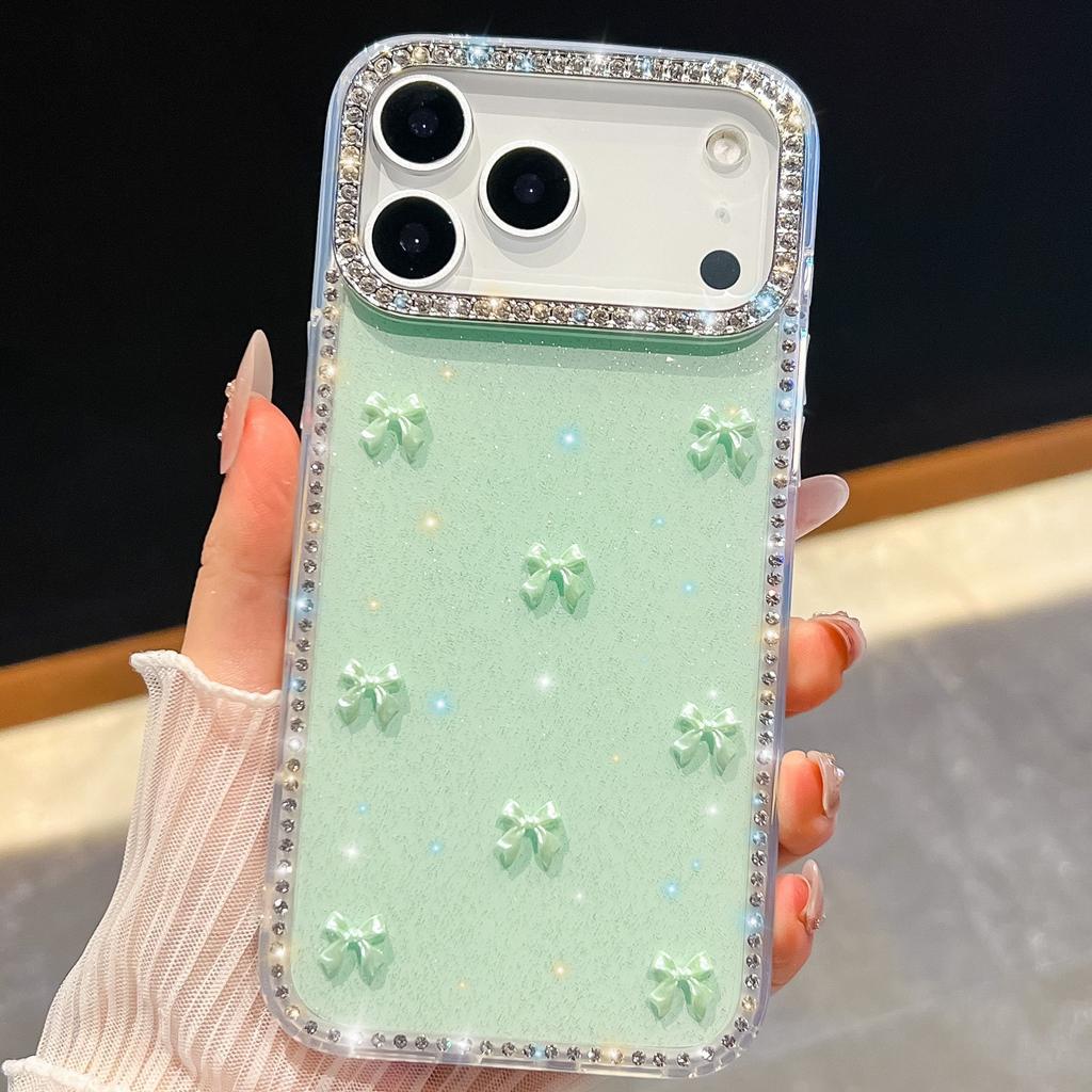 New Sparkling Diamond for Apple 17 Phone Case Sparkling Powder for IPhone 16 Promax Luxury Aurora Bow