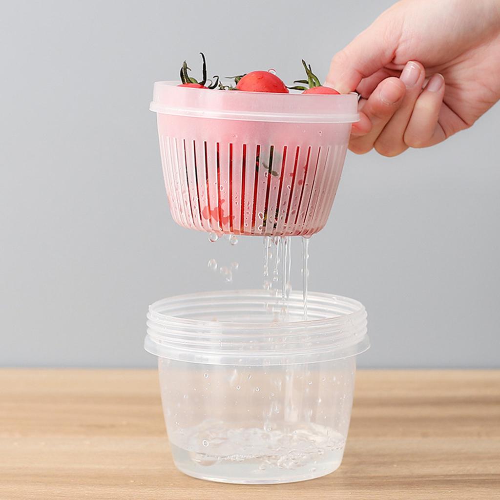Fridge Scallion Box Round Draining Plastic with Sealing Lid Scallion Storage Container for Ginger