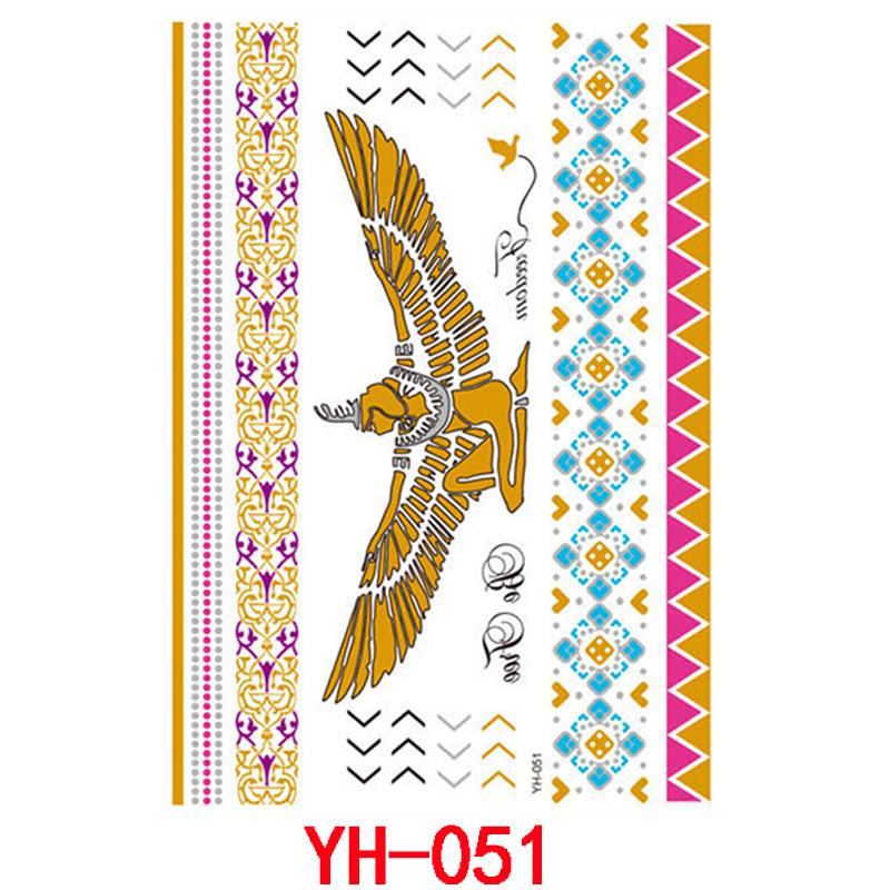 Bronzing Tattoo Sticker, Metal Waterproof Tattoo Sticker, Tattoo