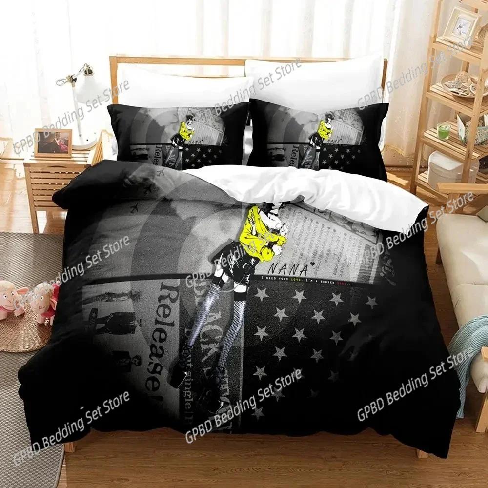 Anime Nana Black Stones Bedding Set For Bedroom Soft Modern Bedspreads Comefortable Kids Duvet Cover Quilt Cover And Pillowcase