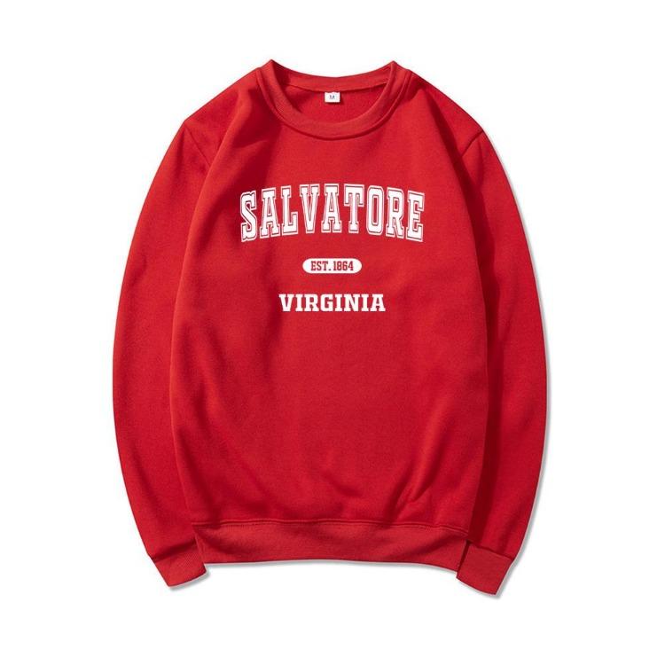 Vampire Diaries Mystic Falls Salvatore Sweatshirt Unisex Casual Graphic Hoodie Long Sleeve Pullover Women Hoodies