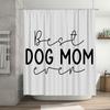 Best Dog Mom Ever Bathroom Shower Curtain Decorative Water-Resistant Fabric For Home Bath Accessories Black And White Polka Dot