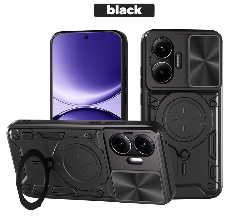For Poco F7 5G Case Armor Slide Camera Lens Protector Back Cover For Xiaomi Poco F7 F 7 PocoF7 Ring Stand Shockproof Funda Coque