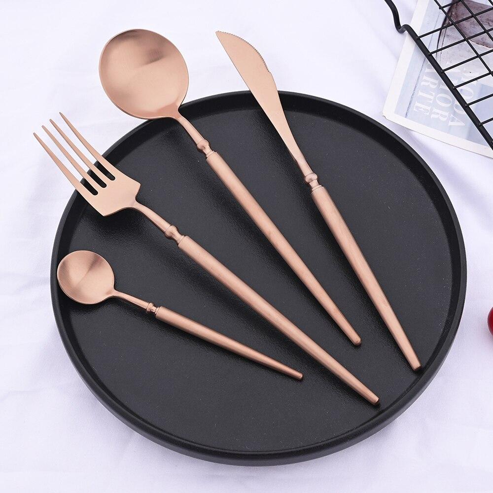 1Pc Matte 304 Stainless Steel Dinner Knife Cutlery Set Kitchen Tableware Western Gold Table Knife Dinnerware Set