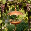 Rustic Hanging Platform Feeder Iron Bird Rest Station Umbrella-Shaped Bird Feeder  Garden