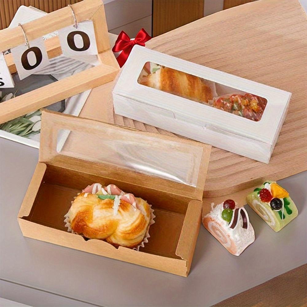 20pcs White Gift Box with Window Rectangle Treat Boxes Flip-Top Gift Boxes Paper Gift Package Box for Anniversaries Parties