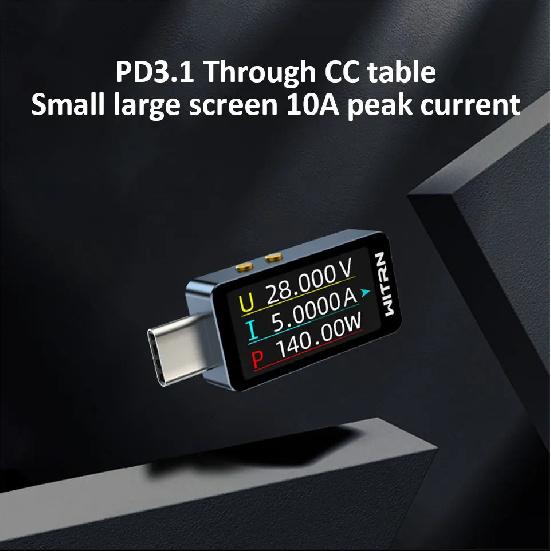 4-28V USB Type-C Power Meter Tester Fast Charge Tester PD3.1 Voltmeter & Ammeter Current Tester PD monitoring for Laptops Phones
