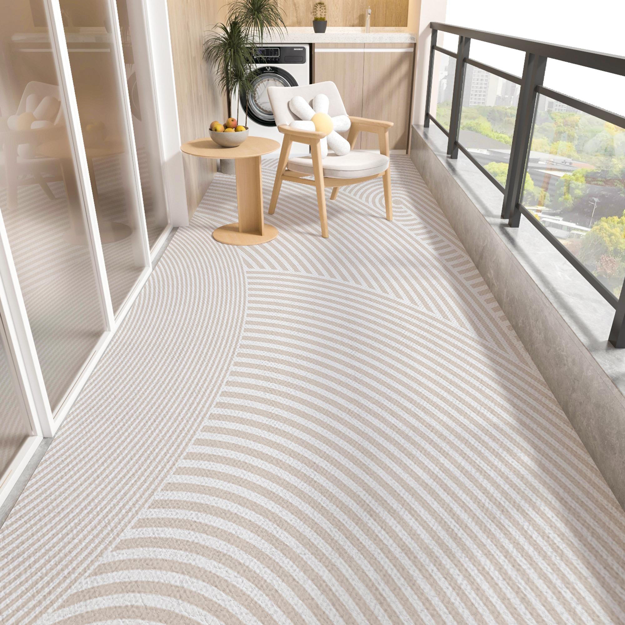 Коврик для пола на балконе, ковер из ПВХ кожи, водонепроницаемые нескользящие коврики для ног, длинная полоса, большой размер, ковер, японские полосатые ковры для домашнего декора 1pc 50x80cm