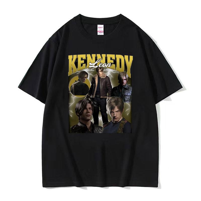 I Heart Leon Kennedy Potisk Trička Pánské Dámské Oblečení Móda Vintage Tričko Pánské Oversized Bavlna Krátký Rukáv Tričko Top