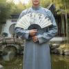 Large Size Ancient Painting Hand Fan Hand Held Summer Fan Party Favor Man Silk Fan  Photo Props