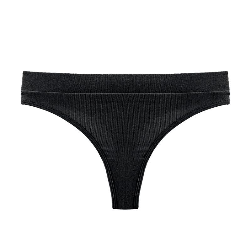 Hose Hoher Schritt Gerippte Baumwolle Sexy Atmungsaktiv Damen Fitness Sport Tanga