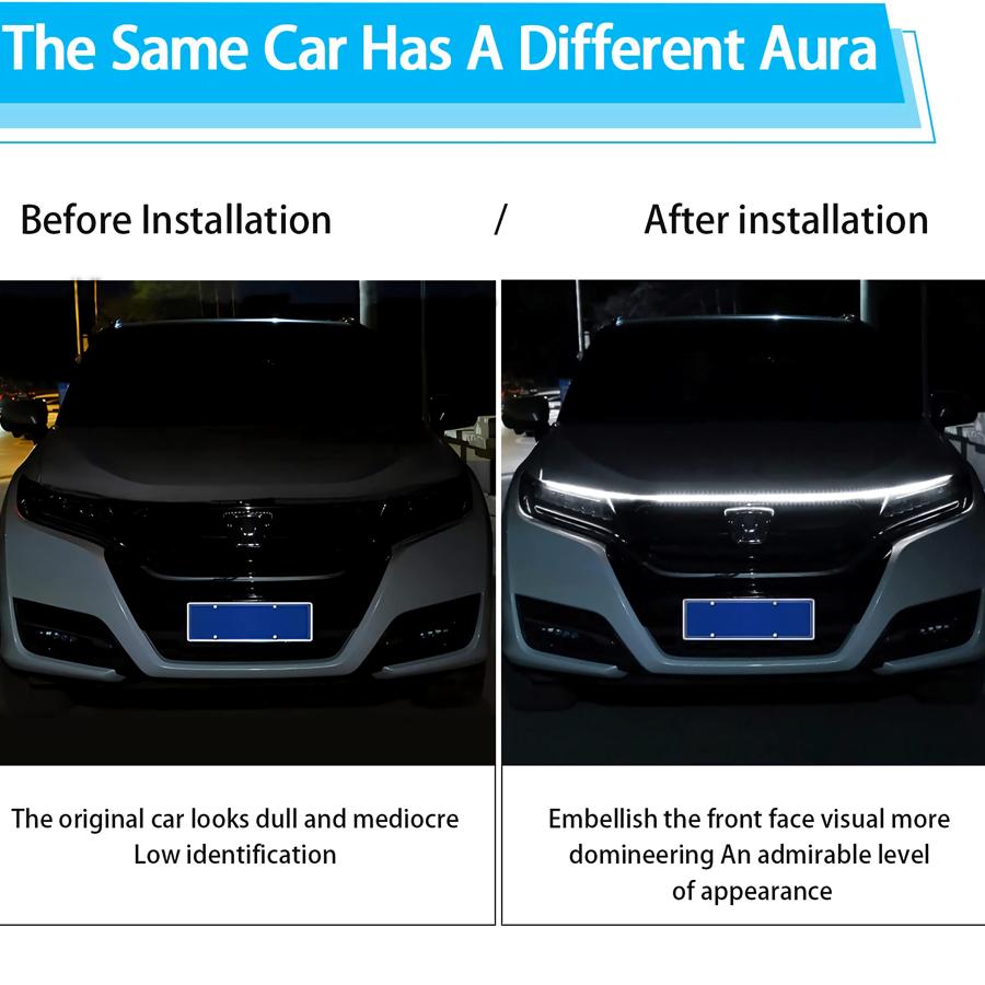 LED Daytime Running Light Strips LED Car Hood Lights DRL Auto Headlight Strip Flexible Waterproof Drl Led Lamp