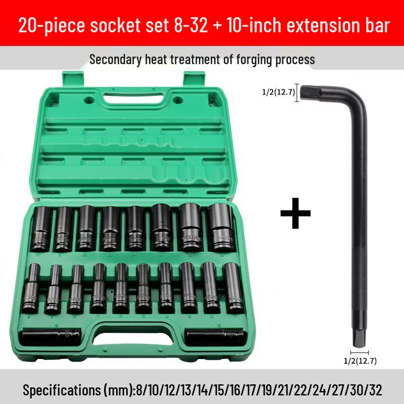 Royal Electric Wrench & Socket Set: Air Impact Wrench, Hex Socket, Hand Drill, Air Screwdriver, Auto Repair (8-32)