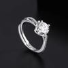 Internet celebrity Xiaohongshu round stone eight hearts eight arrows ring women's four claws wedding ring open ring