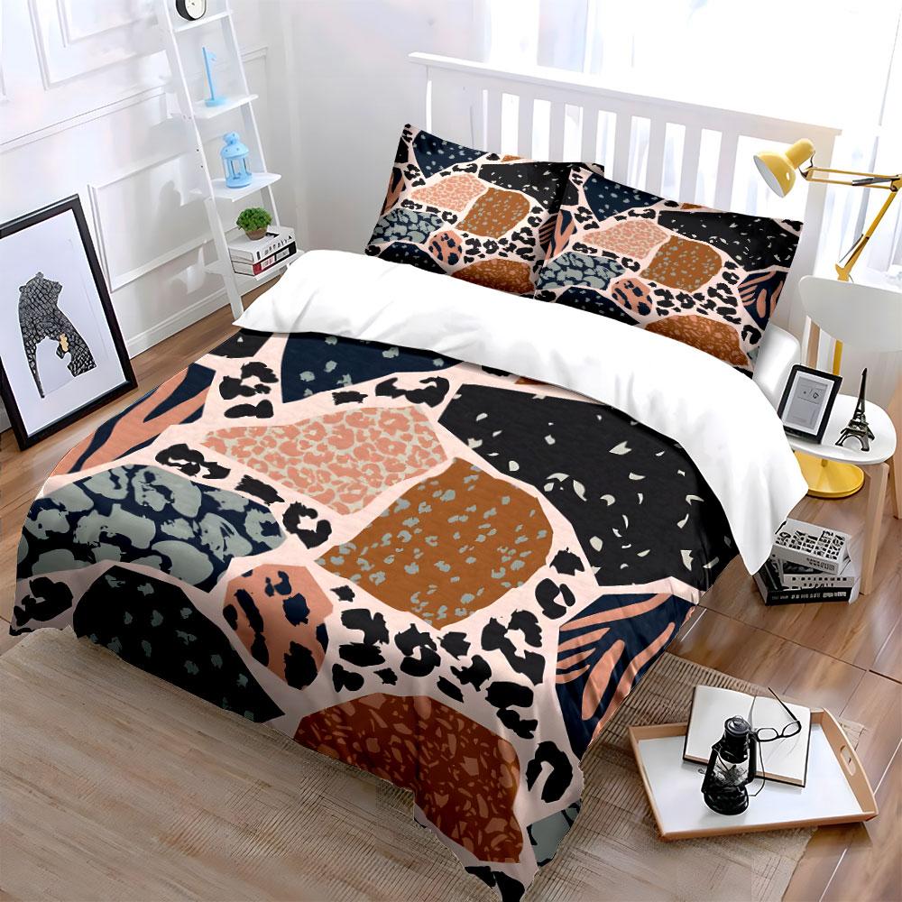 Abstract Pattern Three-Piece Set for Home  Kid's and Adults' Bedroom Decor, Exquisite Three-piece Bedding Set Gift