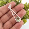 Green Amethyst Gemstone Pendant, 925 Solid Sterling Silver Pendant, Handmade Antique Jewelry, Gift For Mother Day