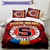 3pcs AC Sparta Praha Cover Set - Personalized Name, HD Printed Bedding with 1 Cover and 2 Pillowcases - Perfect for Home Decor, Easy Care