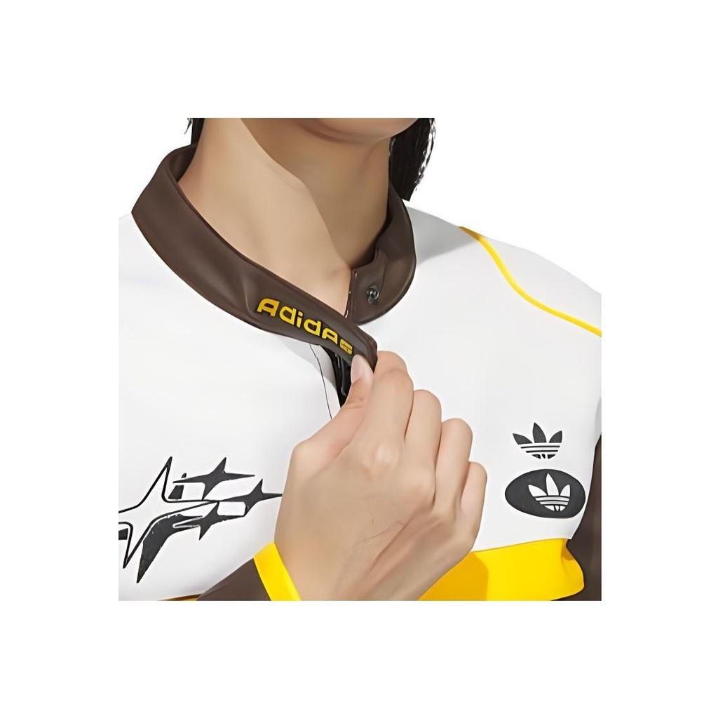 Adidas Originals Fashionable Simple Versatile Stand Collar Jacket Women Jacket Brown White JM8024