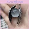 Ghost Wings Faux Crystal Vintage Necklace With Cartoon Pendant For Fashion Ol Women Men