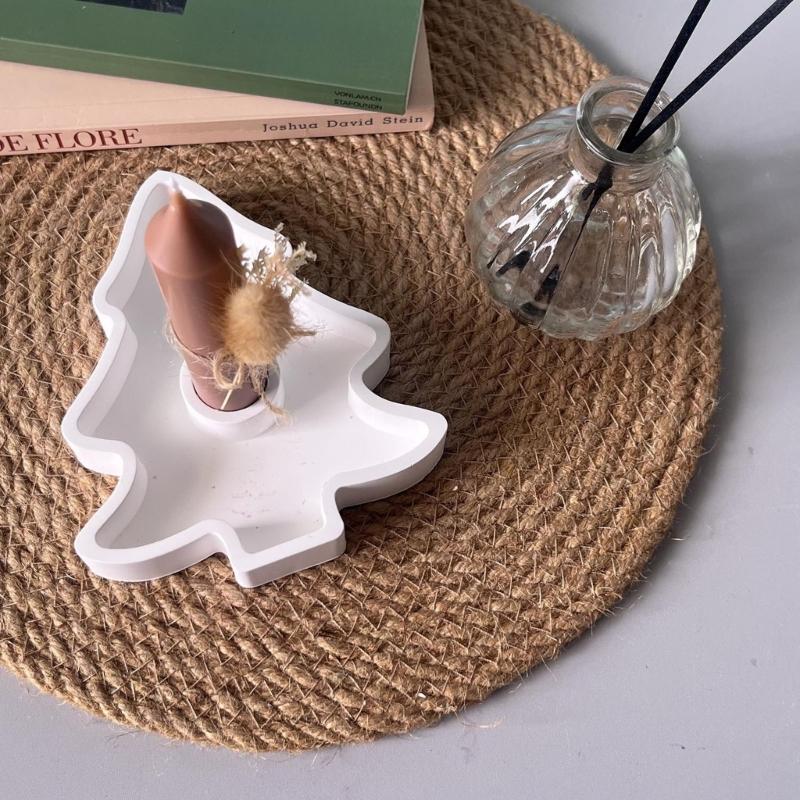Christmas Tree Candlestick Silicone Mold Food Grade Silicone For Epoxy Resin Making Candle Stand Holder Chocolate Baking