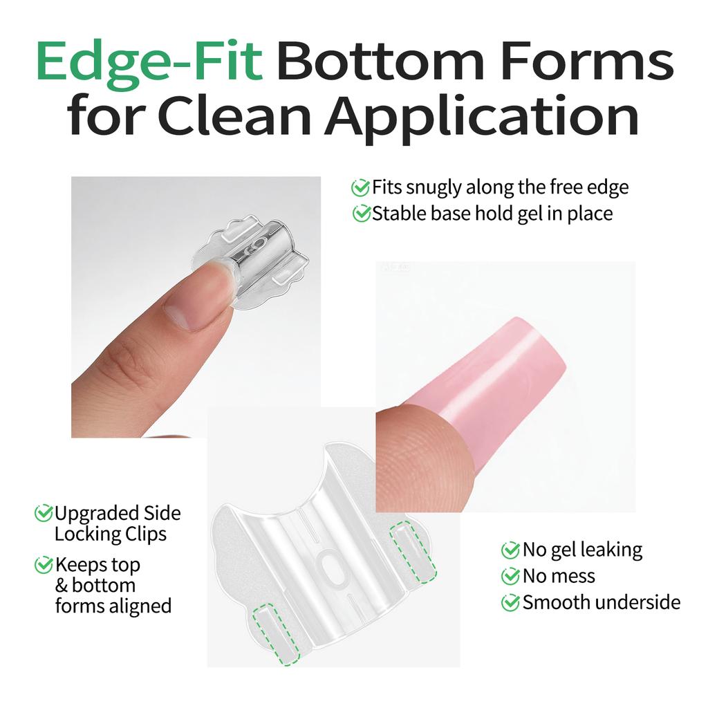 French Manicure Extension Mold Frosted Inner Layer/glossy Outer Layer Paint-free Snap-on Design Built-in C-shaped Curve Professional Nail Shaping Tool