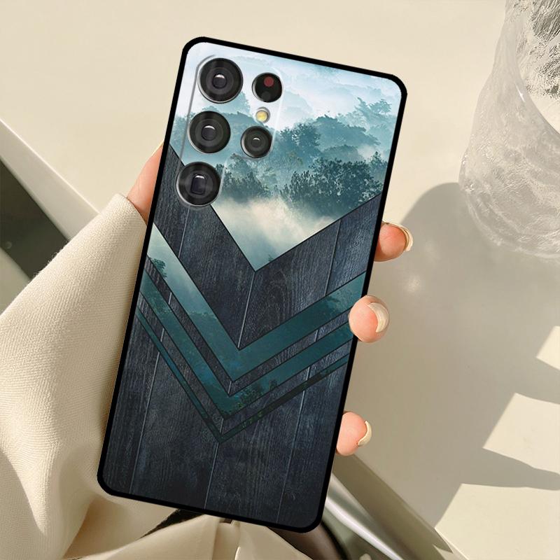 Forest Geometry Wood Nature Case For Samsung Galaxy S24 Ultra S21 S22 S23 S25 Ultra S9 S10 Plus S20 FE S25 FE Back Cover