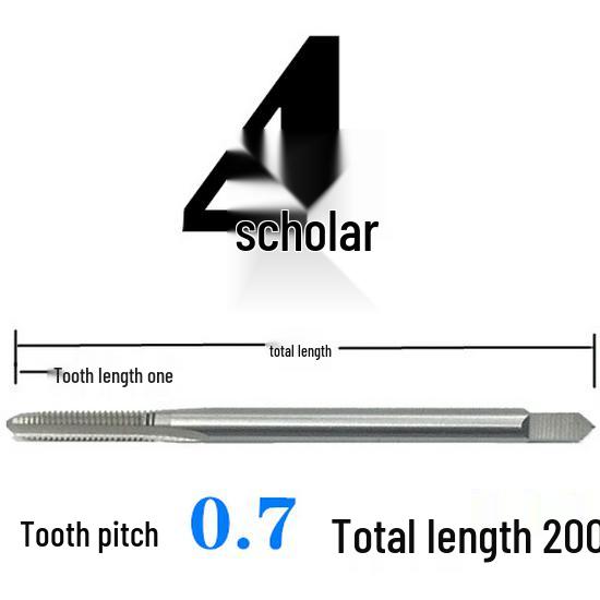 Extended Shank Fine Thread Tap for Hand and Machine Use, Non-standard Sizes M4-M24