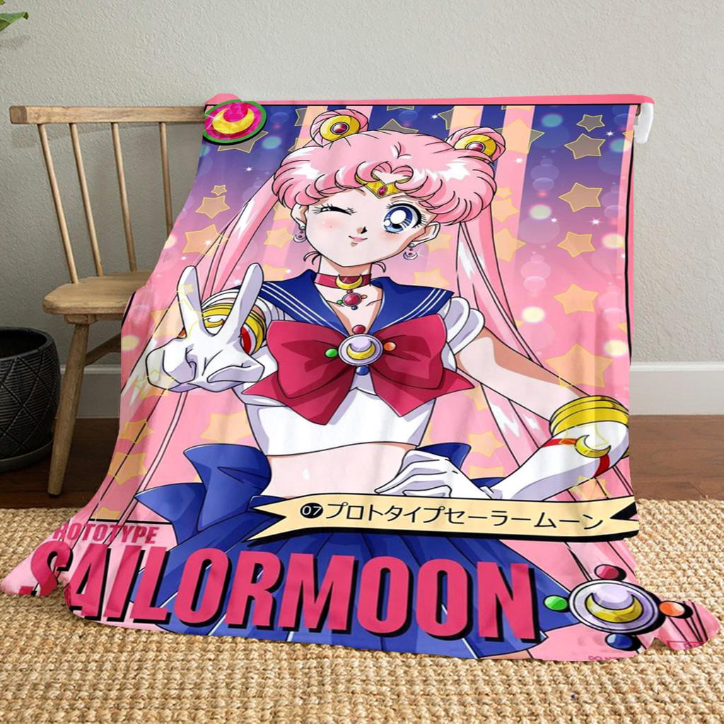 Japanese anime cute cartoon theme Sailor Moon Tsukino Usagi blanket suitable for home beds, sofa covers, office nap, outdoor warm blankets O7