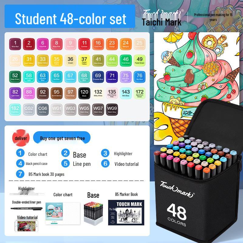 Set di Pennarelli Artistici a Doppia Punta - 120 Colori, Punta Dura, a Base Olio per Studenti