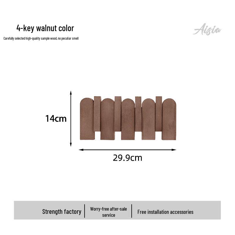 Piano Key Solid Wood Wall-Mounted No-Drill Coat and Hat Rack