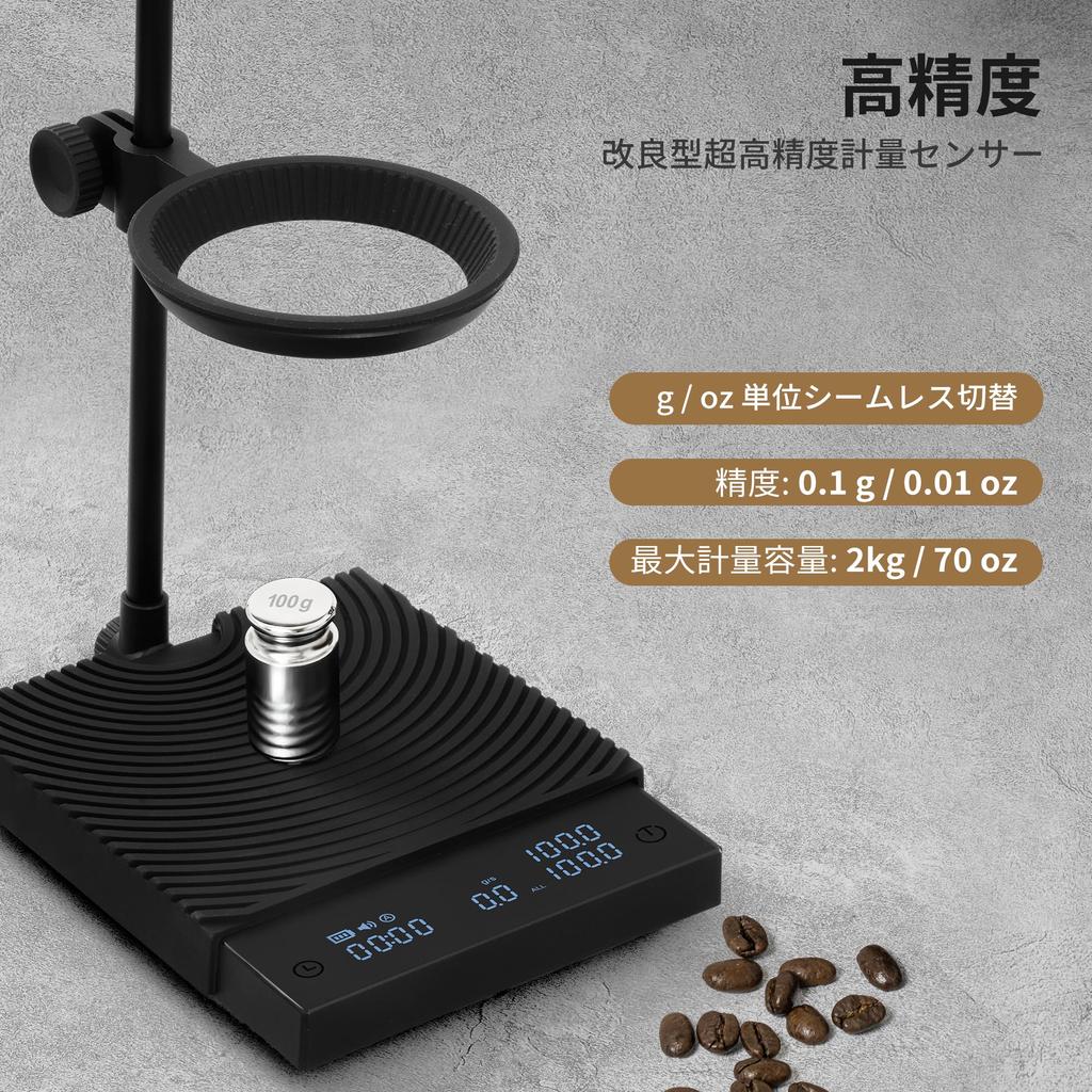 TIMEMORE Coffee Scale Black Mirror DUO Dual Display Adjustable Dripper Compatible with Drip and Espresso - High-Precision & Mount,